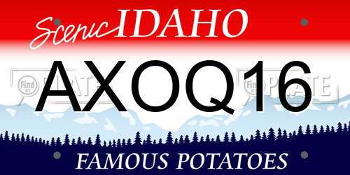 AXOQ16 Idaho License Plate