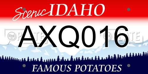 AXQ016 Idaho License Plate