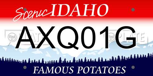 AXQ01G Idaho License Plate
