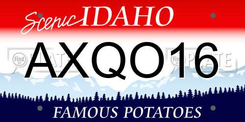 AXQO16 Idaho License Plate