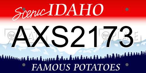 AXS2173 Idaho License Plate