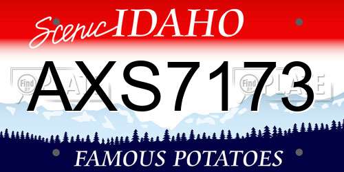 AXS7173 Idaho License Plate