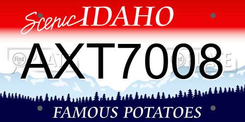 AXT7008 Idaho License Plate