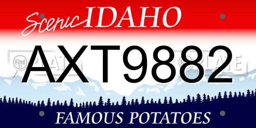AXT9882 Idaho License Plate