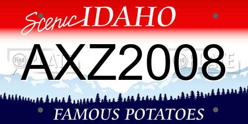 AXZ2008 Idaho License Plate