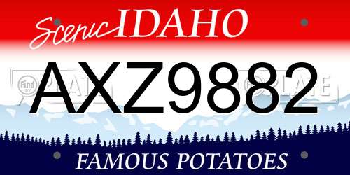 AXZ9882 Idaho License Plate