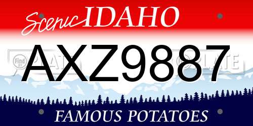 AXZ9887 Idaho License Plate