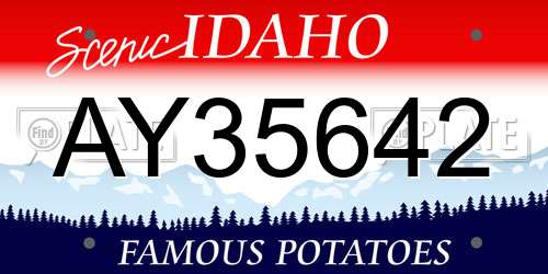 AY35642 Idaho License Plate
