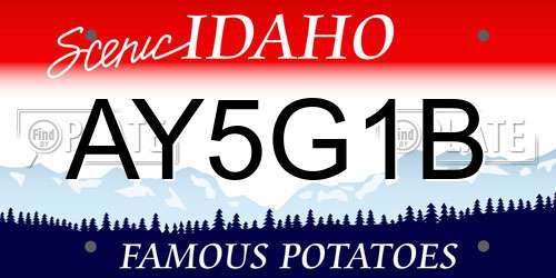 AY5G1B Idaho License Plate