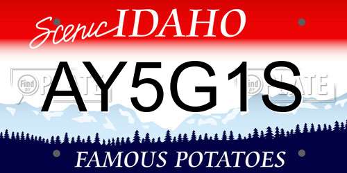 AY5G1S Idaho License Plate
