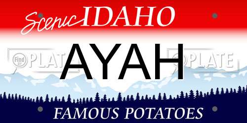 AYAH Idaho License Plate