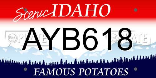 AYB618 Idaho License Plate