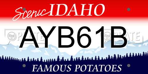 AYB61B Idaho License Plate