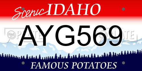 AYG569 Idaho License Plate