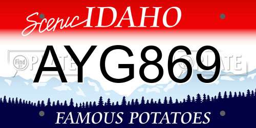 AYG869 Idaho License Plate