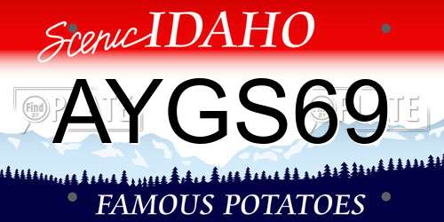 AYGS69 Idaho License Plate