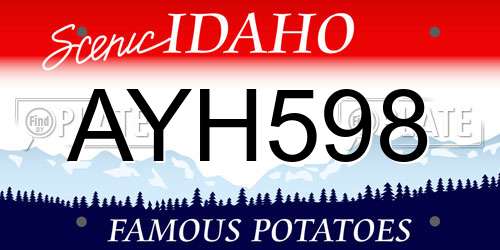 AYH598 Idaho License Plate