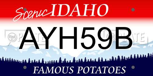 AYH59B Idaho License Plate