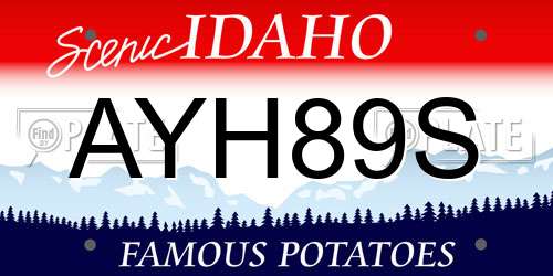 AYH89S Idaho License Plate