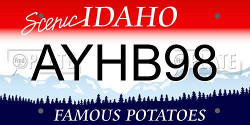 AYHB98 Idaho License Plate