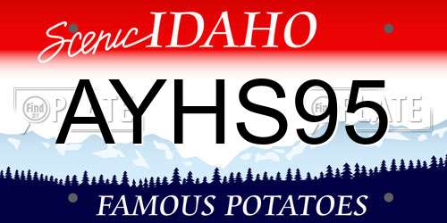 AYHS95 Idaho License Plate