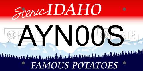 AYN00S Idaho License Plate