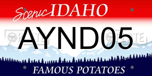 AYND05 Idaho License Plate