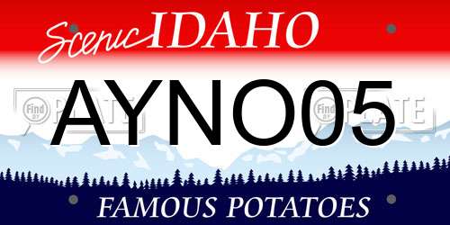 AYNO05 Idaho License Plate