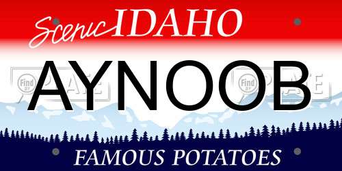 AYNOOB Idaho License Plate