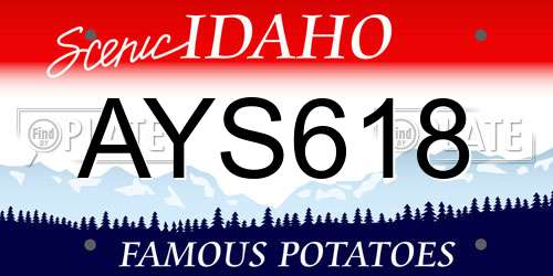 AYS618 Idaho License Plate