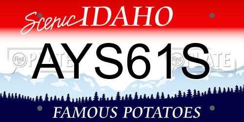 AYS61S Idaho License Plate