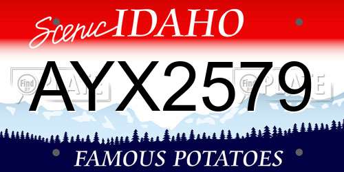 AYX2579 Idaho License Plate