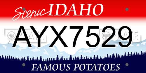 AYX7529 Idaho License Plate