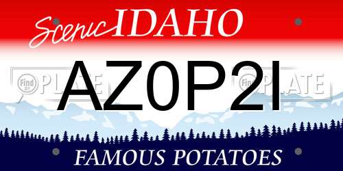 AZ0P2I Idaho License Plate
