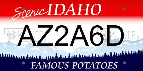 AZ2A6D Idaho License Plate