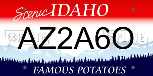 AZ2A6O Idaho License Plate