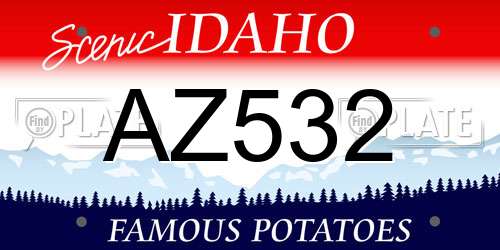 AZ532 Idaho License Plate