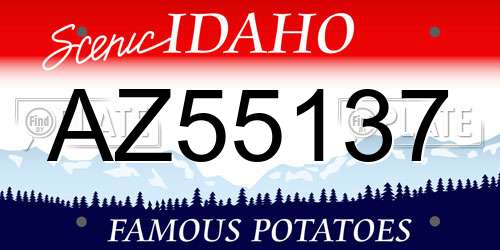 AZ55137 Idaho License Plate