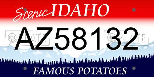 AZ58132 Idaho License Plate