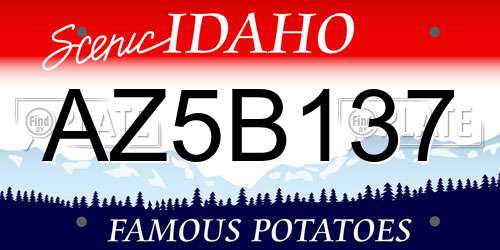AZ5B137 Idaho License Plate