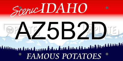 AZ5B2D Idaho License Plate