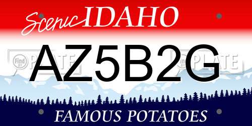 AZ5B2G Idaho License Plate