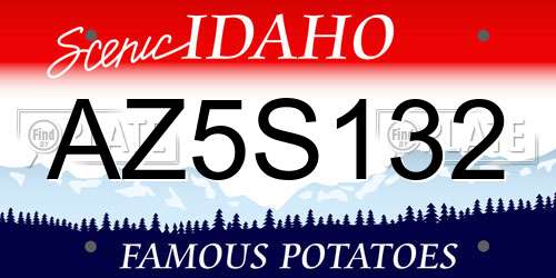 AZ5S132 Idaho License Plate