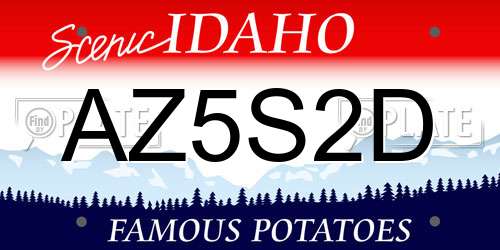 AZ5S2D Idaho License Plate
