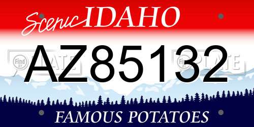 AZ85132 Idaho License Plate