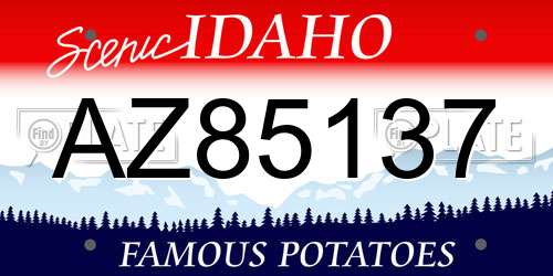 AZ85137 Idaho License Plate