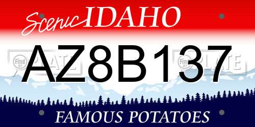 AZ8B137 Idaho License Plate