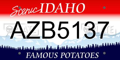 AZB5137 Idaho License Plate