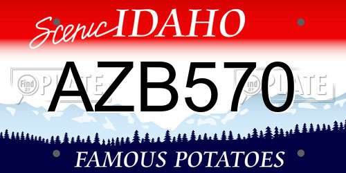 AZB570 Idaho License Plate