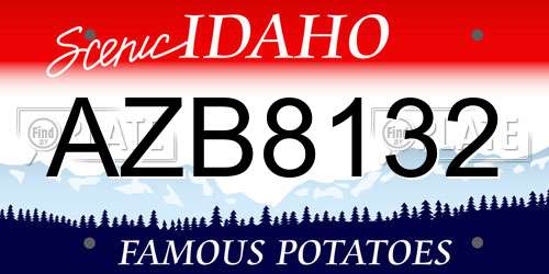 AZB8132 Idaho License Plate